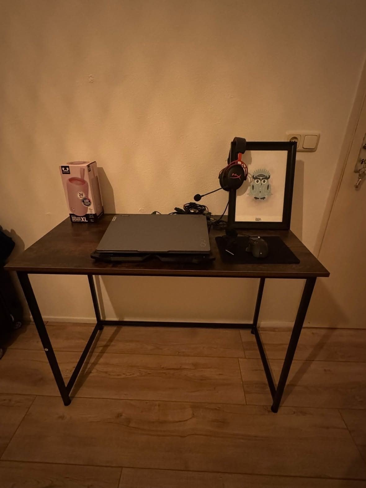 Laptoptafel - 100 cm breed (vintage bruin), Huis en Inrichting, Ophalen, 100 tot 150 cm, Zo goed als nieuw, Rechthoekig