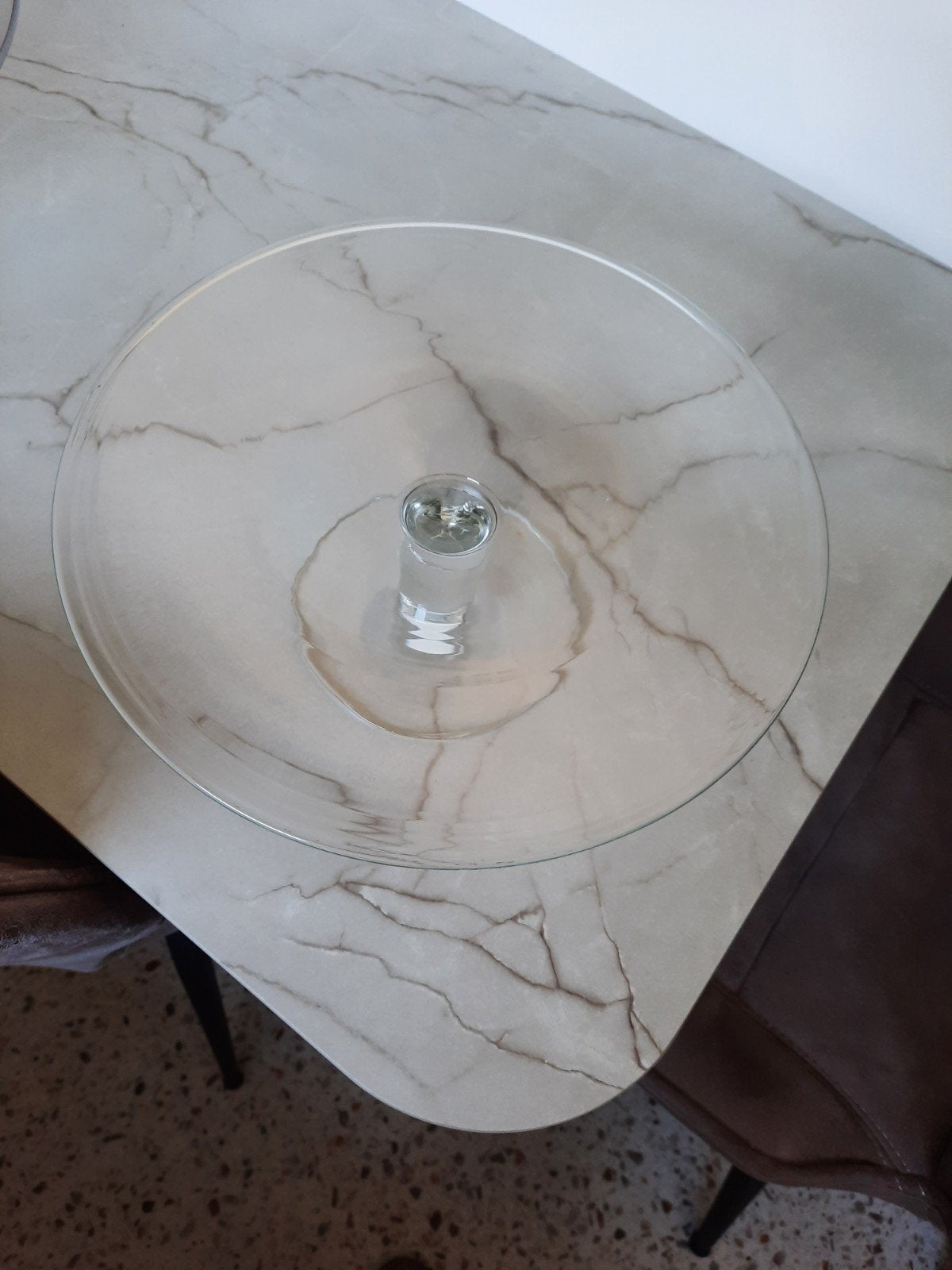 Glazen schaal, Ophalen, Zo goed als nieuw, Rond, Glas