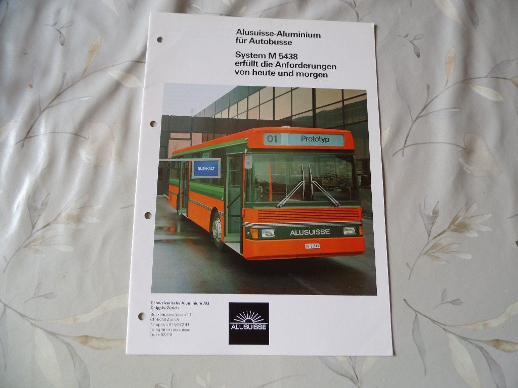 Alusuisse  aluminium voor autobussen o.a. Saurer  1983, Verzenden, Zo goed als nieuw, Overige merken