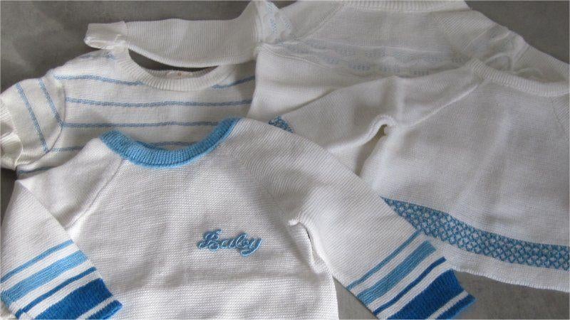 Vintage luiertruitjes met blauwe randjes, Ophalen of Verzenden