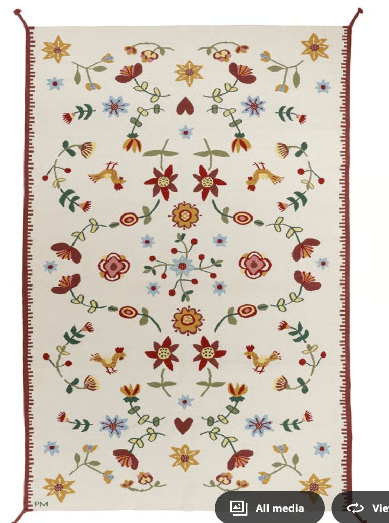 ikea handmade rug NICKGRÄS | 200x300 cm, Ophalen, Cottage core, Swedish folklore, 200 cm of meer, Zo goed als nieuw
