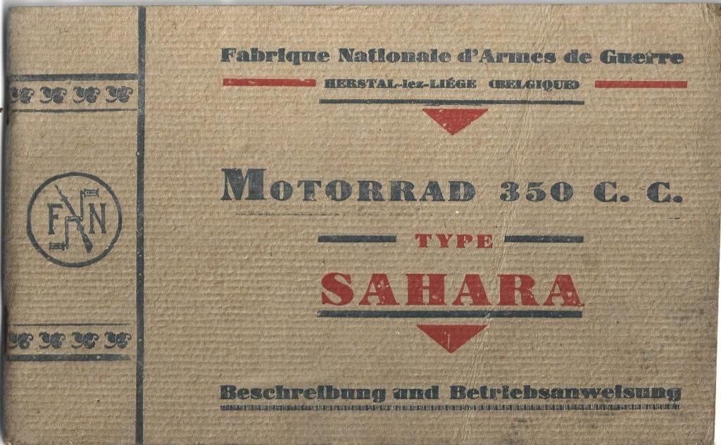FN 350 cc Sahara Betriebsanleitung handboek (8038z), Ophalen of Verzenden, Overige merken