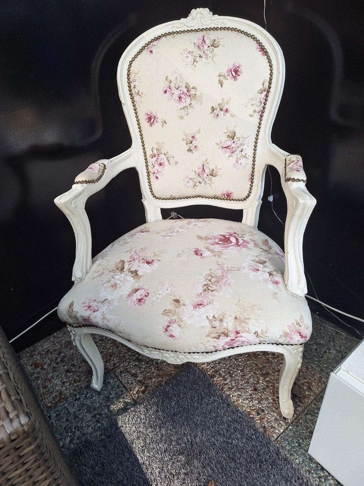 Antieke stoel met bloemenprint - Romantisch design, Ophalen