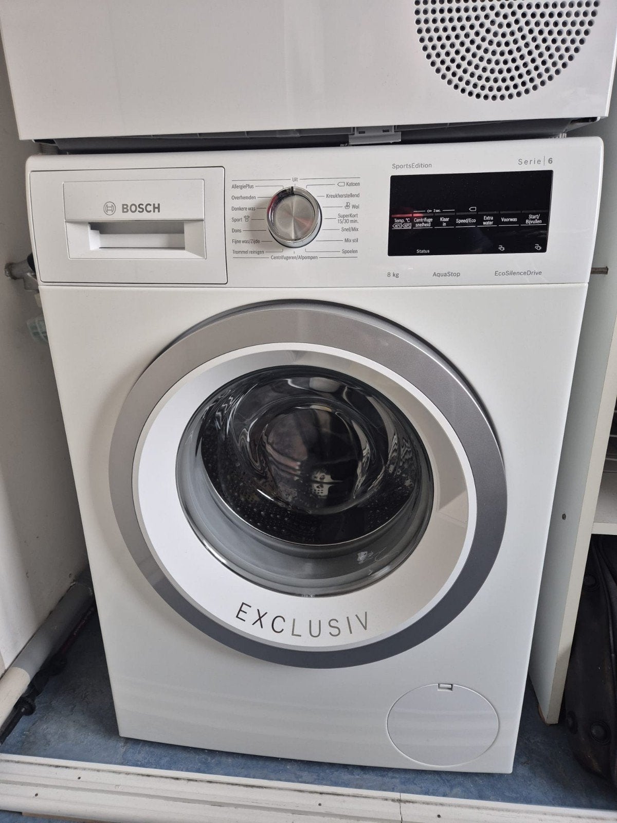 Bosch Serie 6 Exclusiv Wasmachine 8kg EcoSilenceDrive, Ophalen, Wolwasprogramma, Zo goed als nieuw, Voorlader