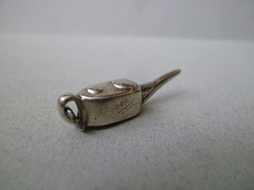 Oude bedel zilver vintage Oliekan Garage, Verzenden, Zilver, Hanger
