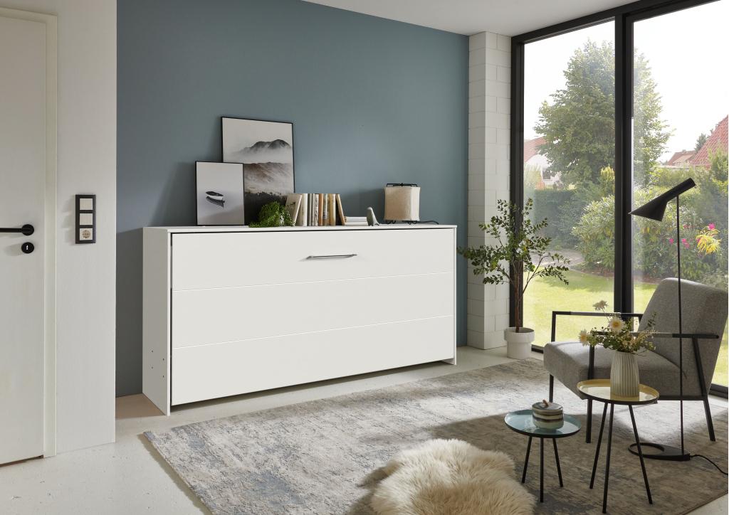 Juist opklapbed horizontaal - 90x200 - Wit, Niet ingevuld, Niet ingevuld, Niet ingevuld