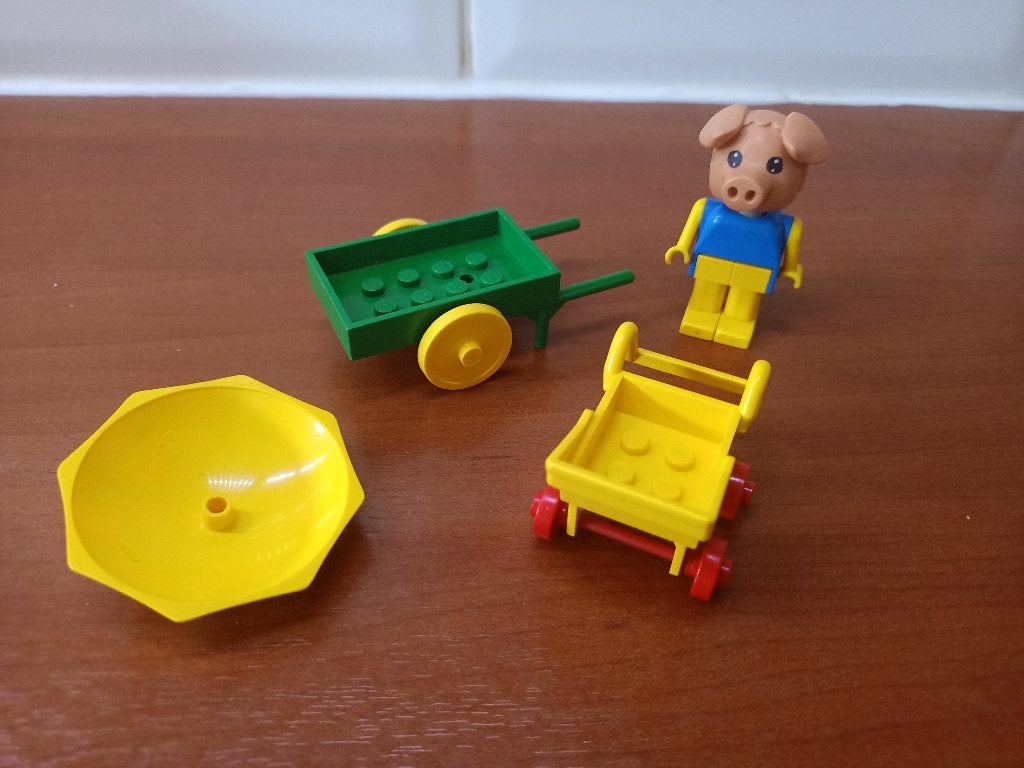 vintage Lego Fabuland Percy het varken met kinderwagen, Ophalen, Gebruikt, Lego