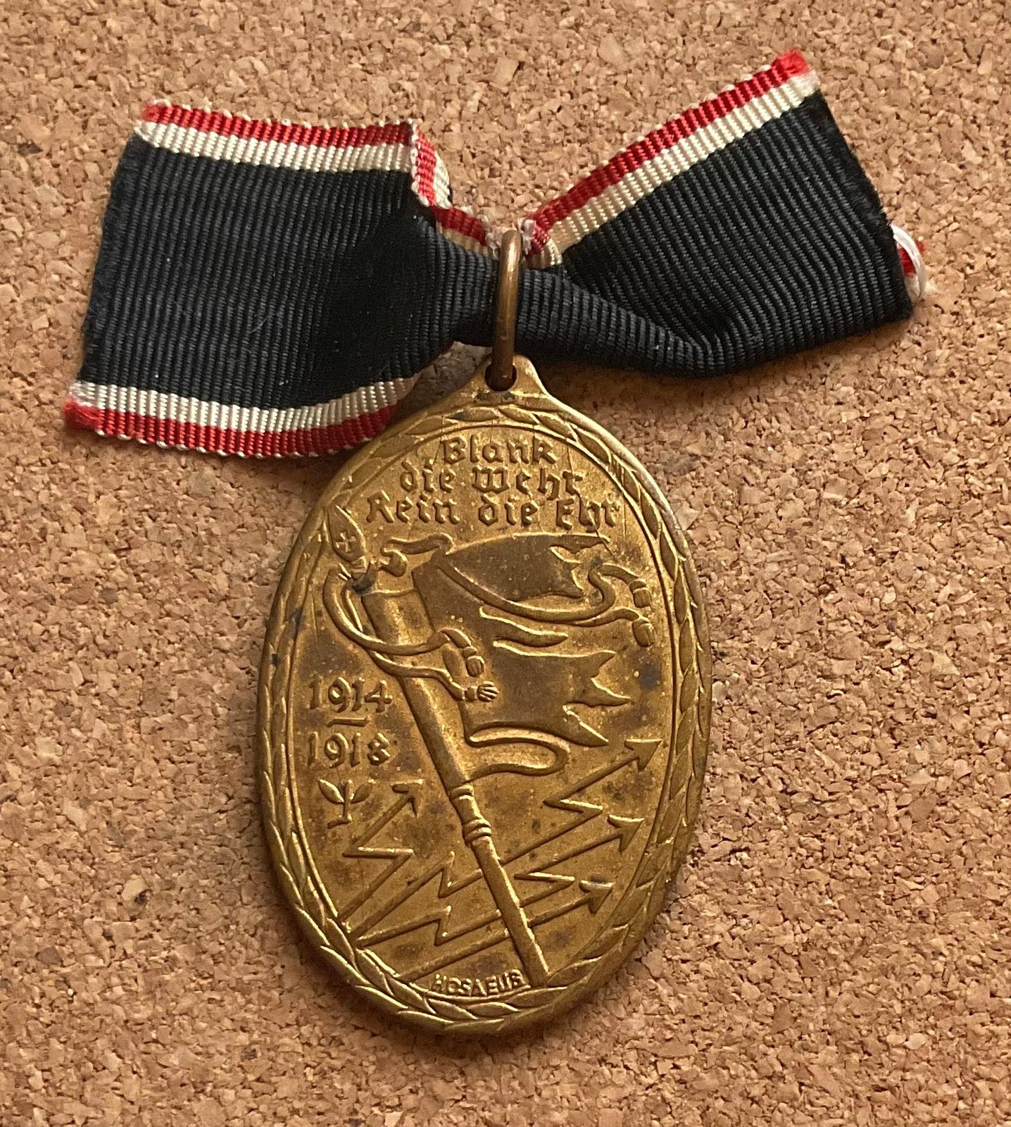 Medaille - WWI Blank die Wehr - Rein die Ehr - 1914-1918, Postzegels en Munten, Ophalen of Verzenden, Overige materialen, Buitenland