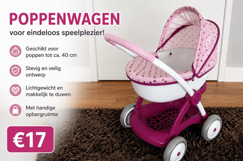 oppenwagen voor poppen – mooie roze poppenbuggy, Ophalen of Verzenden, Zo goed als nieuw, Overige typen