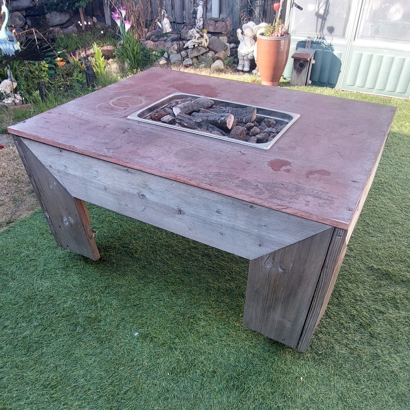 Vuurtafel met wieltjes - 85x111x60 cm, Tuin en Terras, Ophalen, Gebruikt