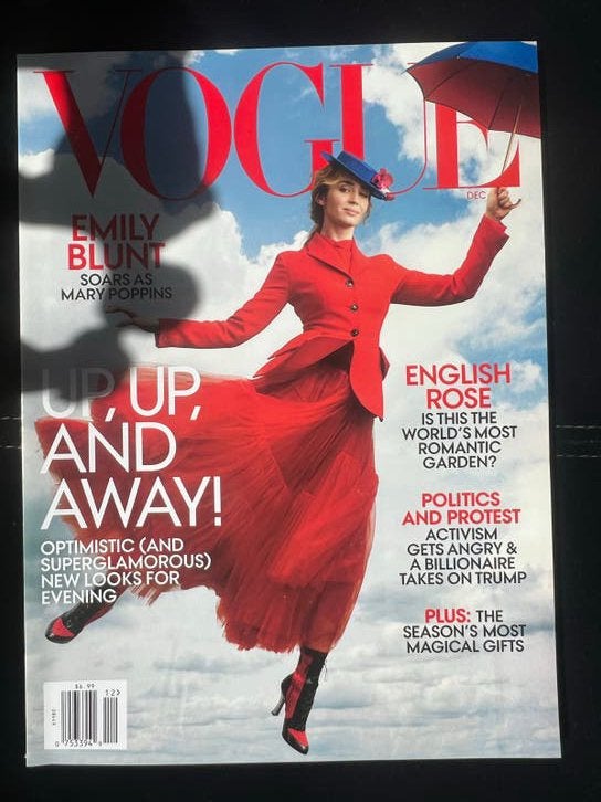 American Vogue December 2018 - Emily Blunt als Mary Poppins, Boeken, Ophalen of Verzenden, Zo goed als nieuw, Glossy
