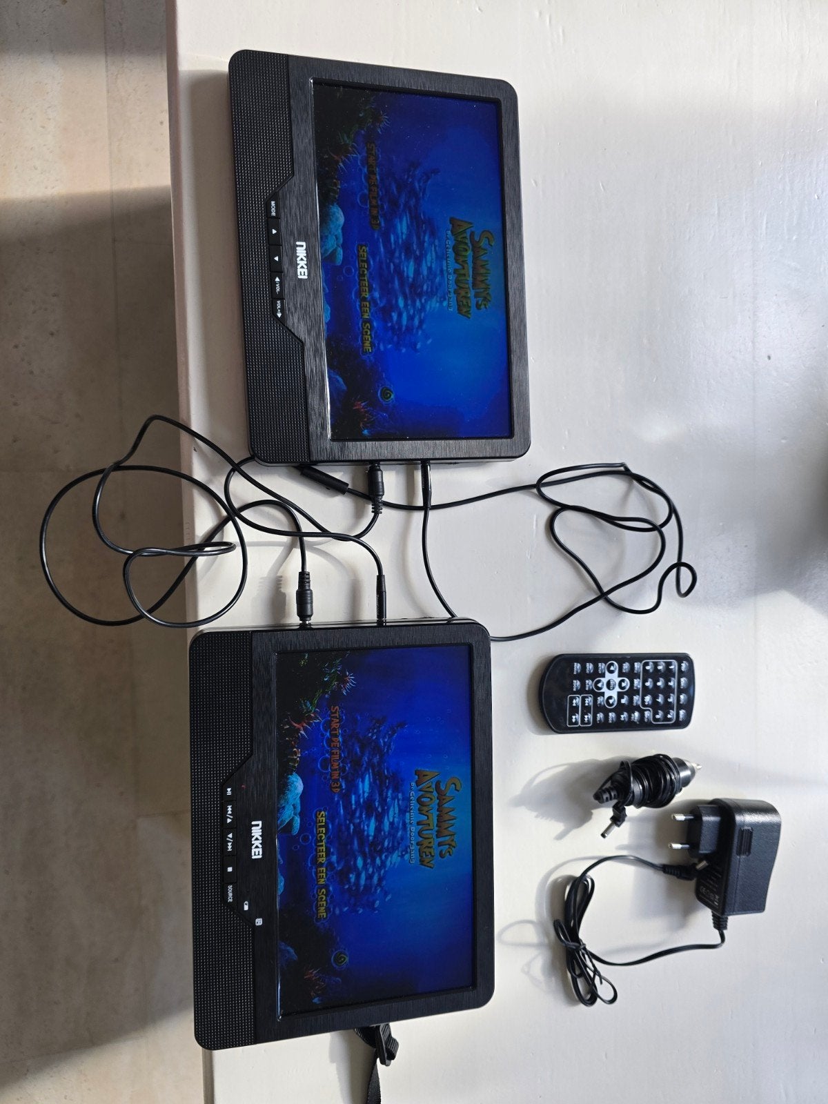 nikkei dvd speler voor auto met 2 schermen, Ophalen of Verzenden, Overige merken