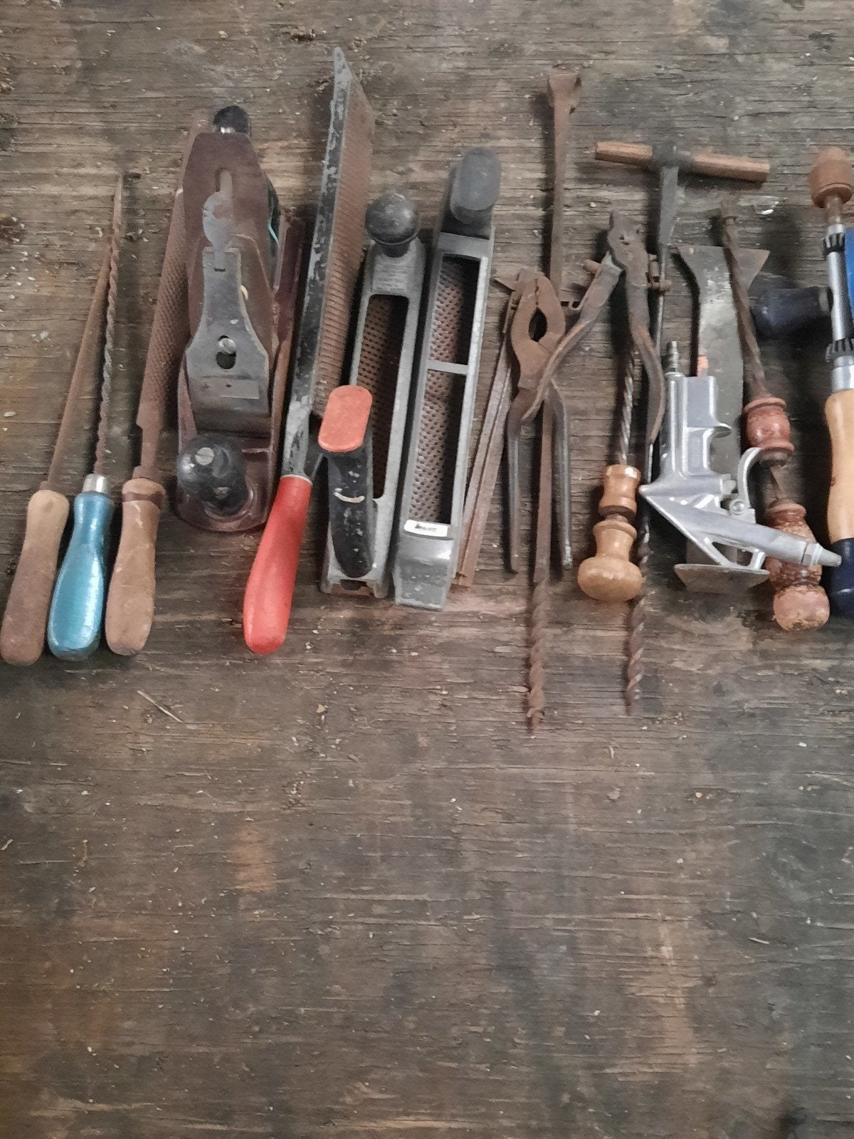 Oud gereedschap en een schaaf, Antiek en Kunst, Antiek | Gereedschap en Instrumenten, Ophalen of Verzenden