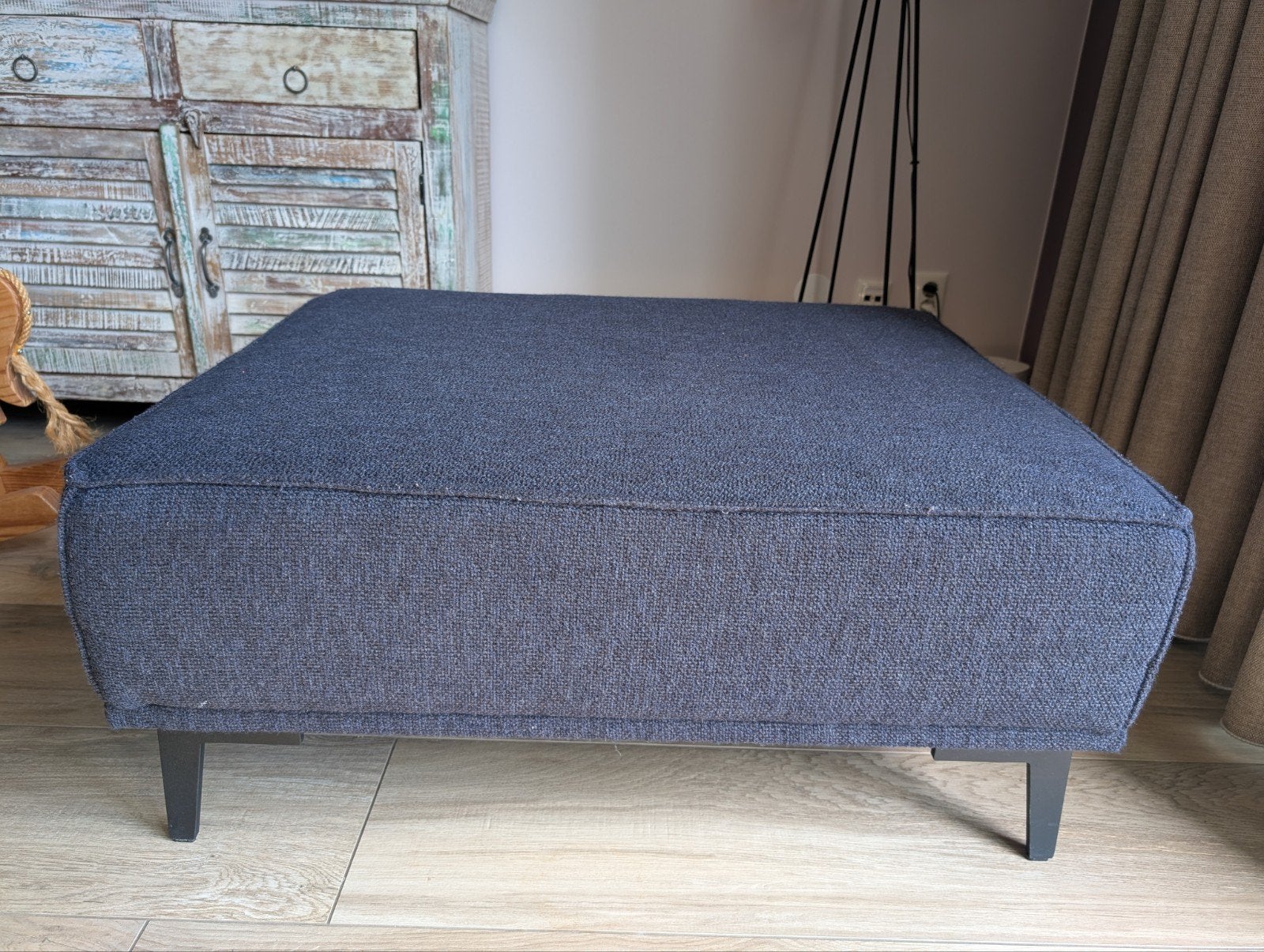 Hocker / Poef, Ophalen, 90 cm, Eenpersoons, Blauw