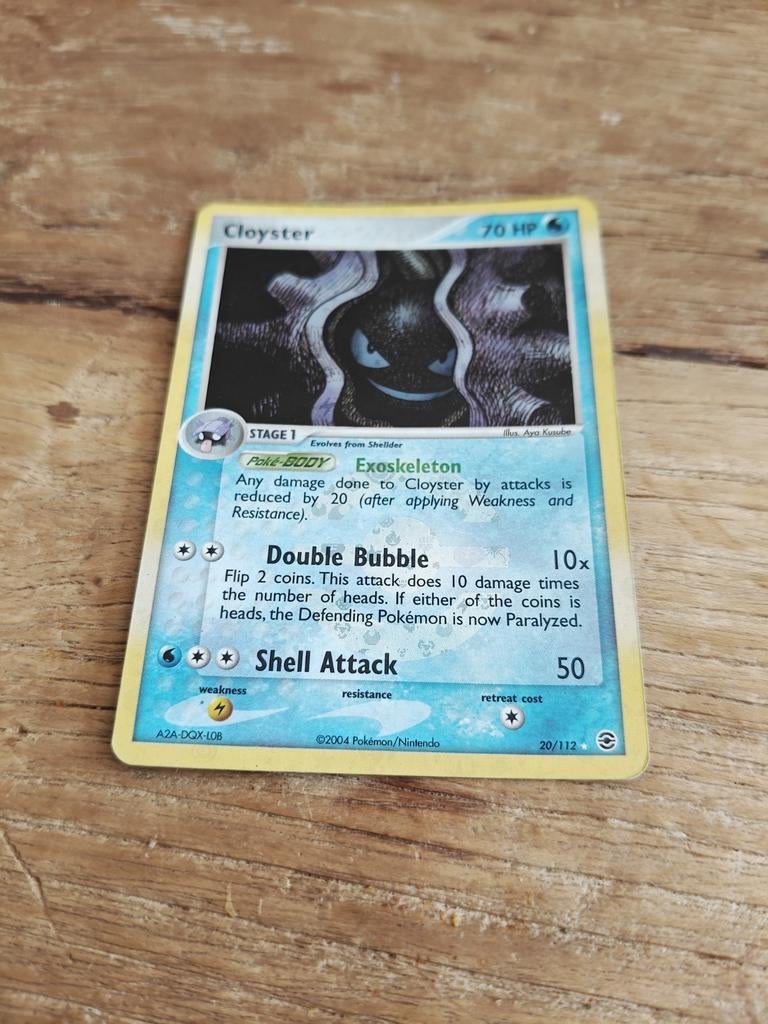 Cloyster 20/112 Glanzende PokeBall Artwork Pokemon Kaart, Ophalen of Verzenden, Gebruikt, Losse kaart