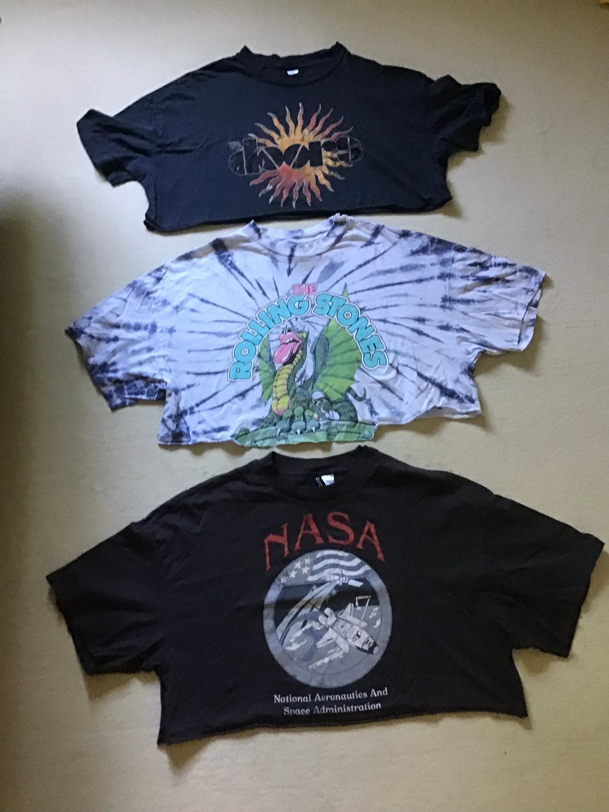 3 korte t-shirts - Doors - Rolling Stones - Nasa - maat S, Ophalen of Verzenden, Zo goed als nieuw, Korte mouw
