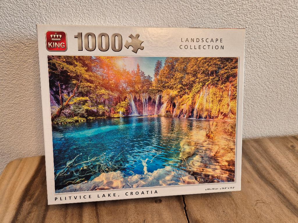 King puzzel: Plitvice meer Kroatië - 1.000 stukjes, Ophalen of Verzenden, 500 t/m 1500 stukjes, Zo goed als nieuw