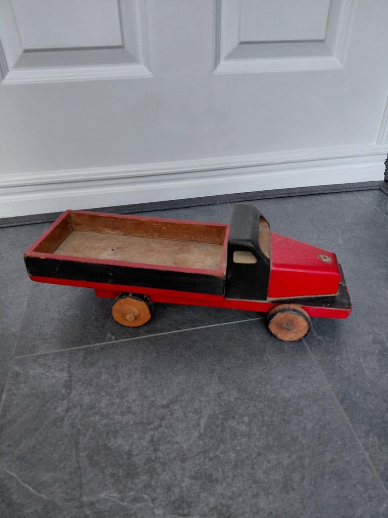 Antieke Houten Speelgoed Kiep Auto, Antiek en Kunst, Antiek | Speelgoed, Ophalen of Verzenden