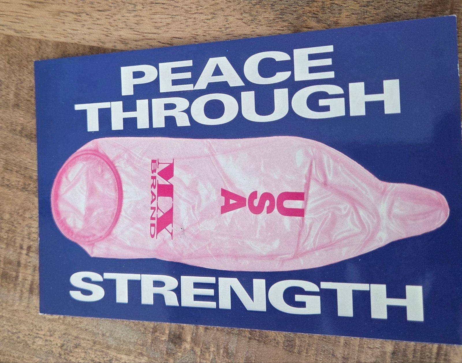 Peace Through Strength - Condoom, Verzenden, 1980 tot heden, Ongelopen, Overige thema's