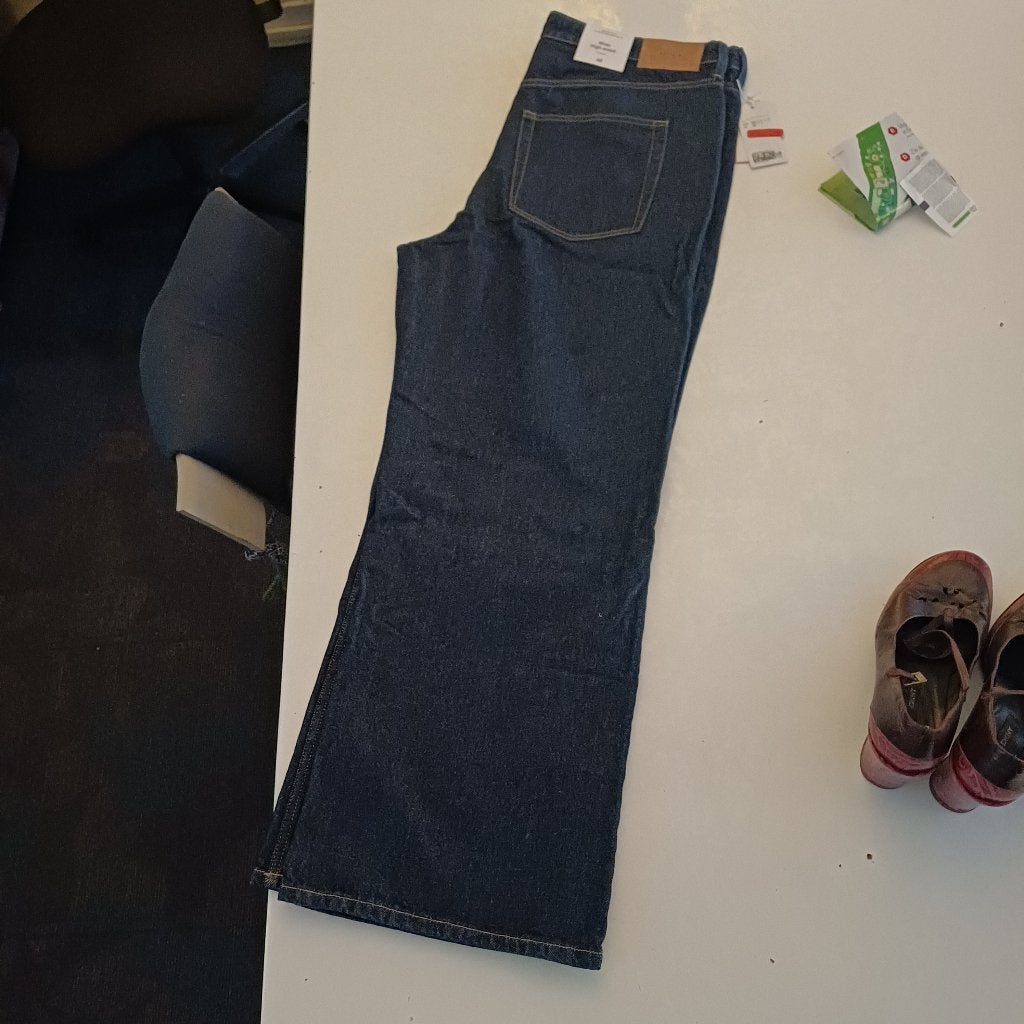 Spijkerbroek, maat 50, Kleding | Dames, Spijkerbroeken en Jeans, Ophalen, H&M, Blauw, Overige jeansmaten