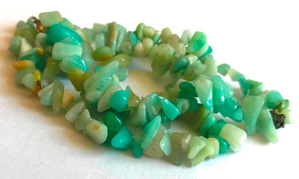 Prachtige Chrysopraas edelstenen ketting collier, Verzenden, Zo goed als nieuw, Steen of Mineraal, Met edelsteen