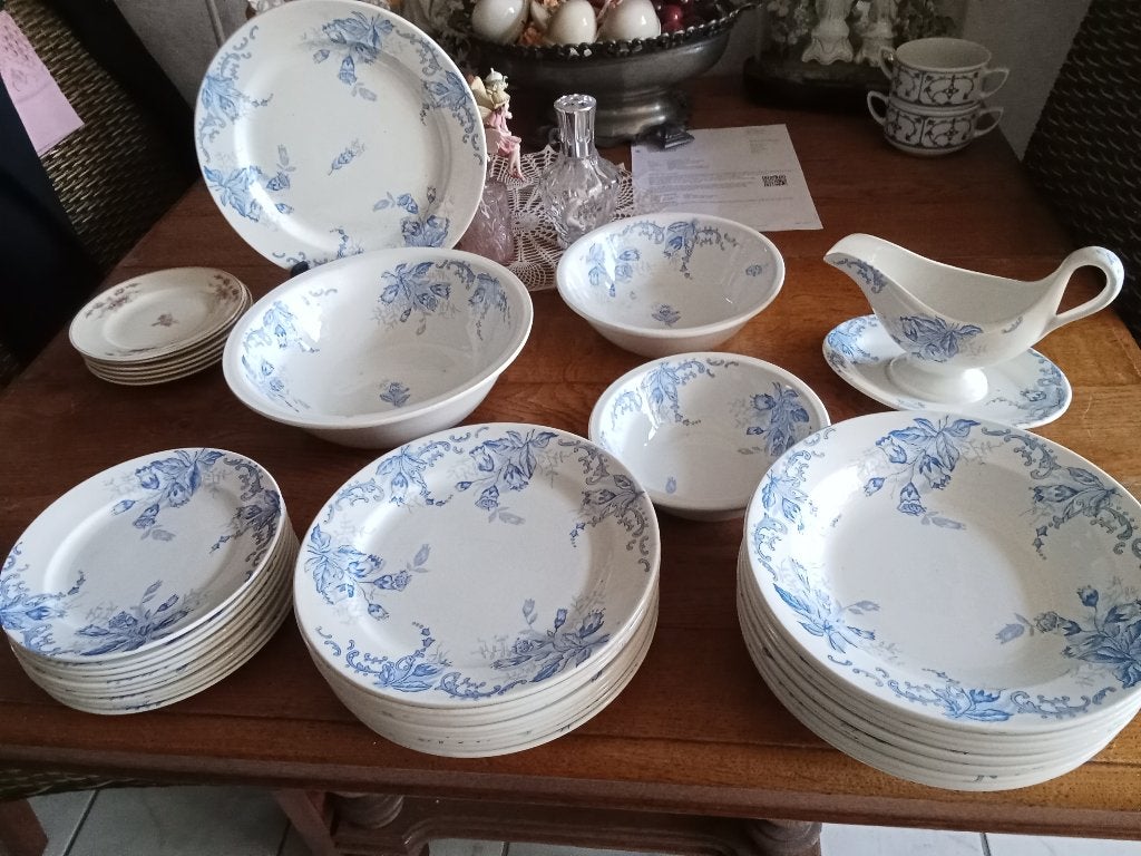 Prachtig antiek eetservies Nimy serie CLOCHETICS, Antiek en Kunst, Ophalen of Verzenden
