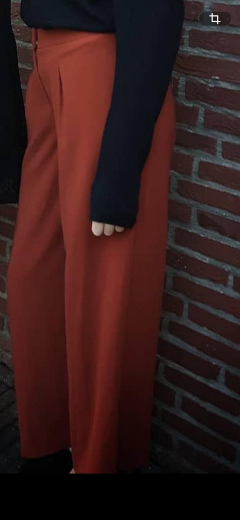 Donker oranje/ roest koraal wijde broek, Kleding | Dames, Maat 38/40 (M), Nieuw, Oranje, Ophalen of Verzenden
