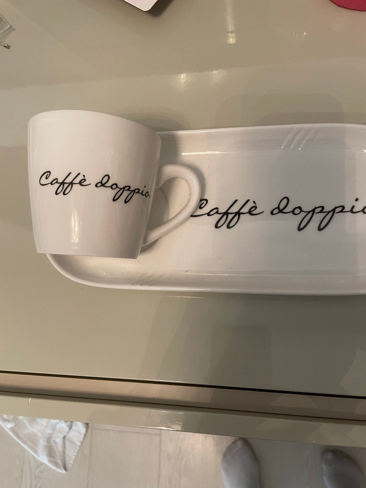 Caffè Doppio kop en schotel set 6 stuks, Huis en Inrichting, Ophalen, Overige merken, Keramiek, Zo goed als nieuw
