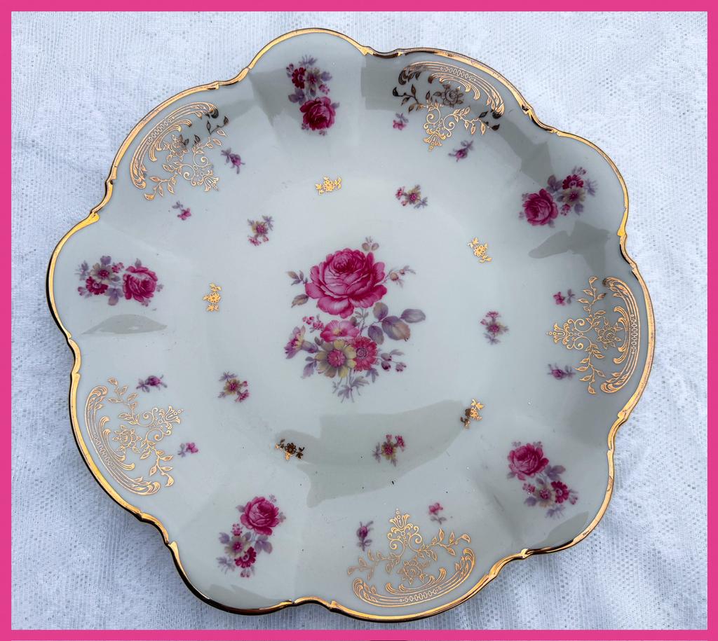 Brocante gebakschaal schaal high tea servies, Ophalen of Verzenden