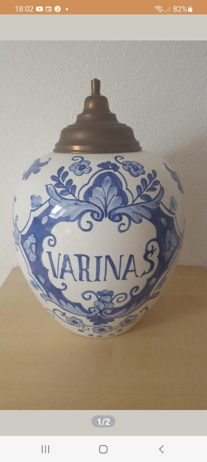 Tabakspot zeer mooi. Circa 35 cm hoog, Ophalen of Verzenden