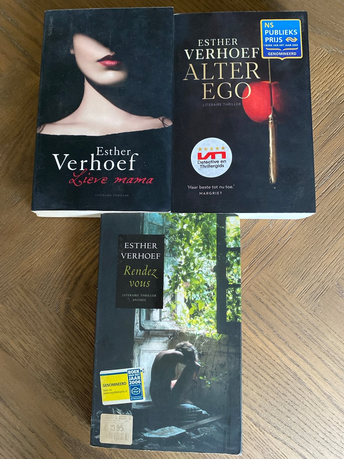 3 thrillers van Esther Verhoef: Lieve mama, Alter Ego, Rende, Boeken, Ophalen of Verzenden, Gelezen, Nederland