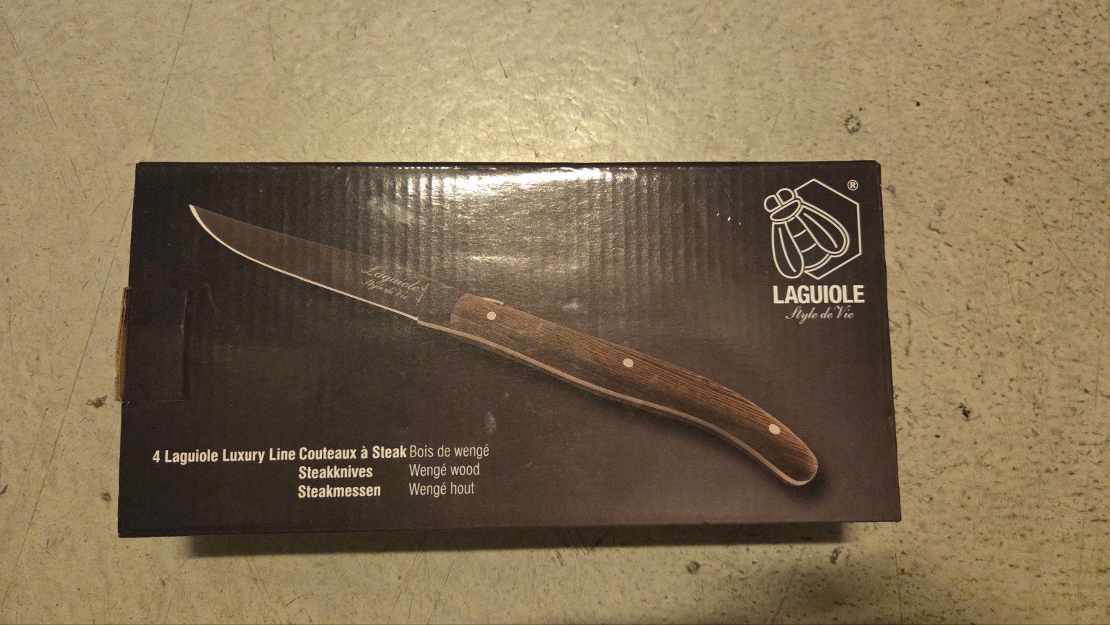 €30 Laguiole Style de Vie Luxury Line Steak Knife Set, Huis en Inrichting, Ophalen, Nieuw, Rvs of Chroom