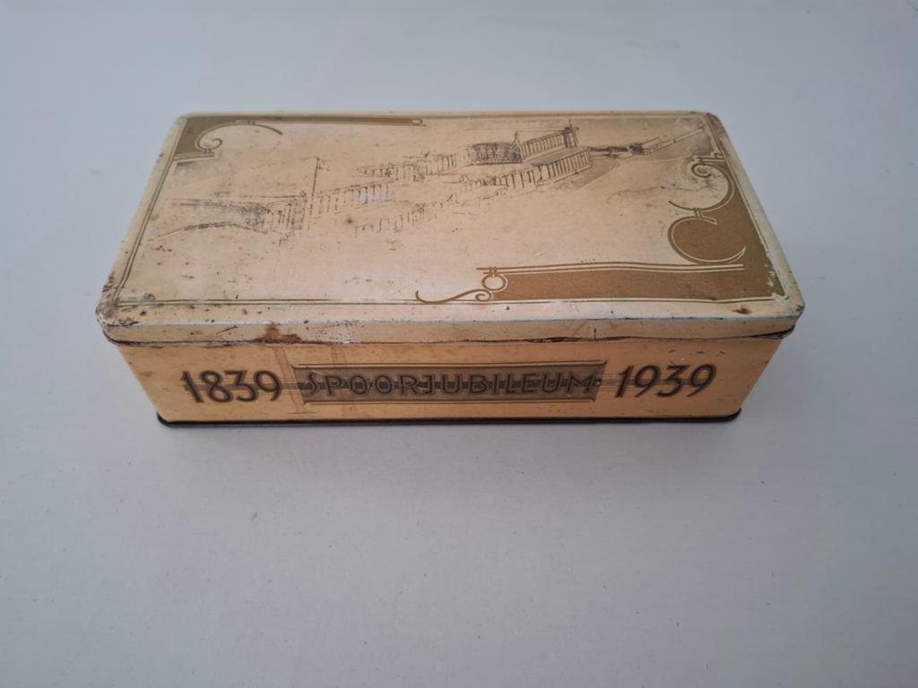 Blik spoorjublileum Nederlanse spoorwegen 1839-1939, Verzamelen, Spoorwegen en Tramwegen, Ophalen of Verzenden, Gebruikt, Trein