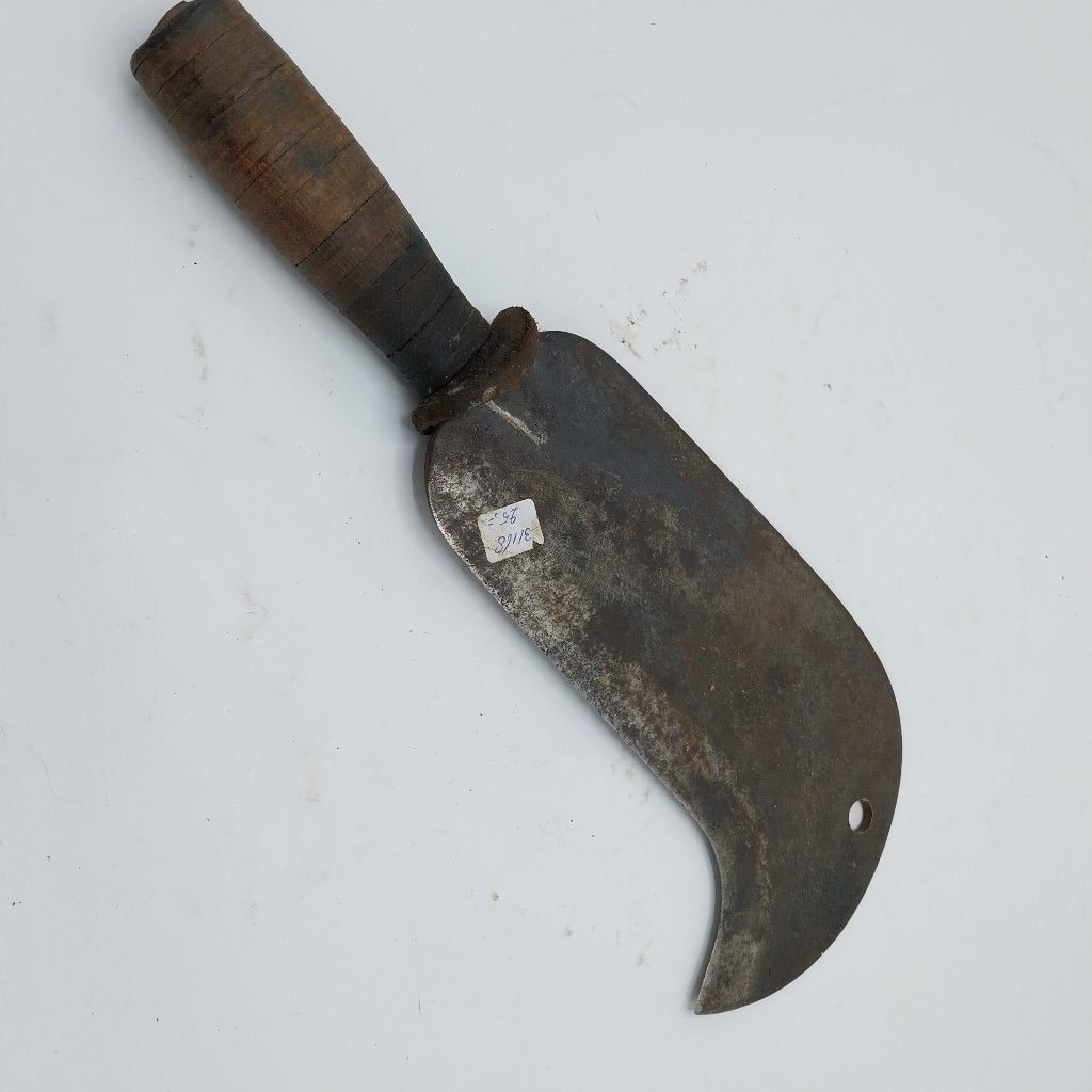 Oud Snoeimes met leer omwonden handvat (ML), Ophalen of Verzenden