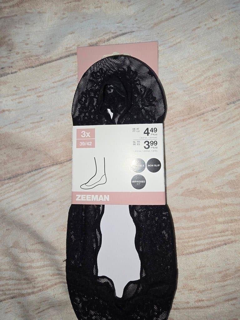 3x Zwarte Kousenvoetjes Maat 39/42 van Zeeman, Kleding | Dames, Sokken en Kousen, Zeeman, Nieuw, Ophalen of Verzenden, Maat 39 t/m 42