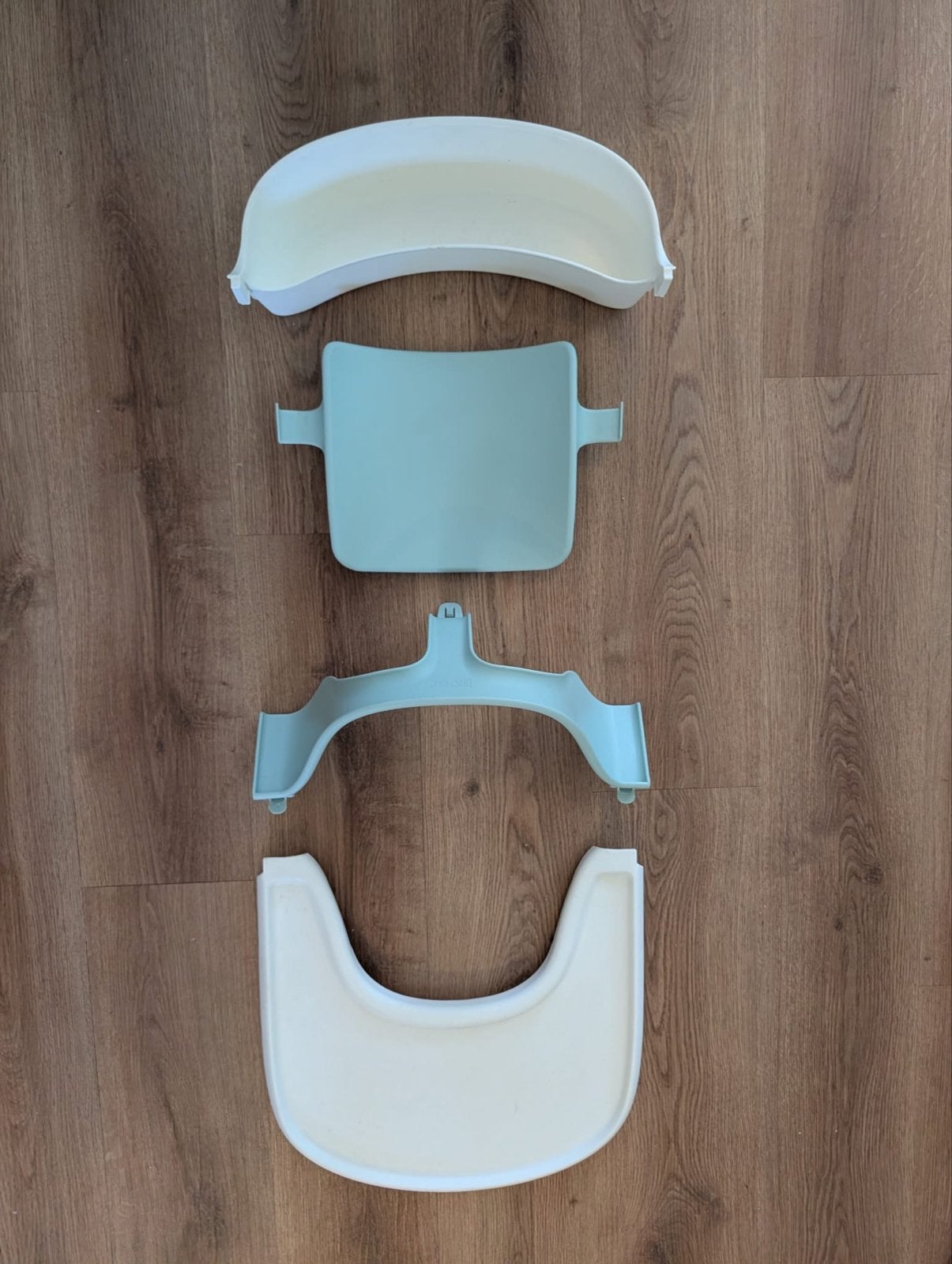 Stokke Tripp Trapp Baby Set + Tray – Mint/White, Kinderen en Baby's, Kinderstoelen, Ophalen, Gebruikt, Overige typen, Afneembaar eetblad