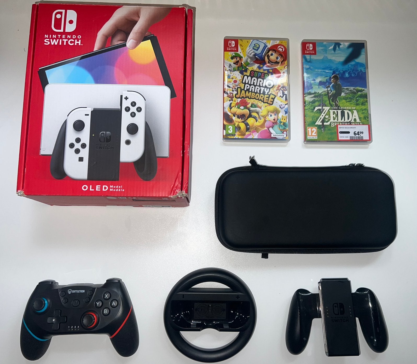 Nintendo Switch OLED Wit + Accessoires | eventueel + spellen, Ophalen of Verzenden, Gebruikt, Met 1 controller, Switch OLED