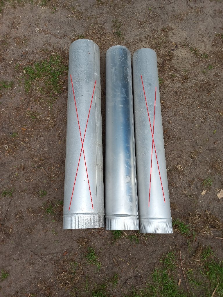 Giveg aluminium kachelpijp 140 mm, Gebruikt, Aluminium, Ophalen of Verzenden, Minder dan 2 meter