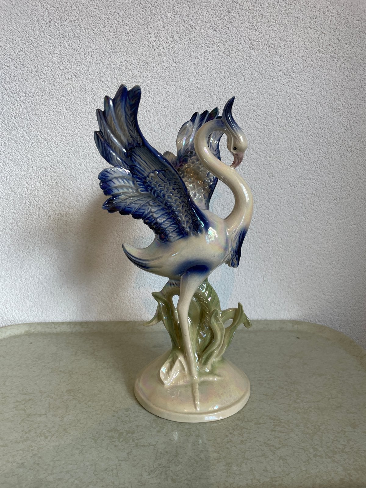 Jema holland Vintage porseleinen  beeldje, blauw/wit, Verzamelen, Ophalen, Gebruikt, Dier