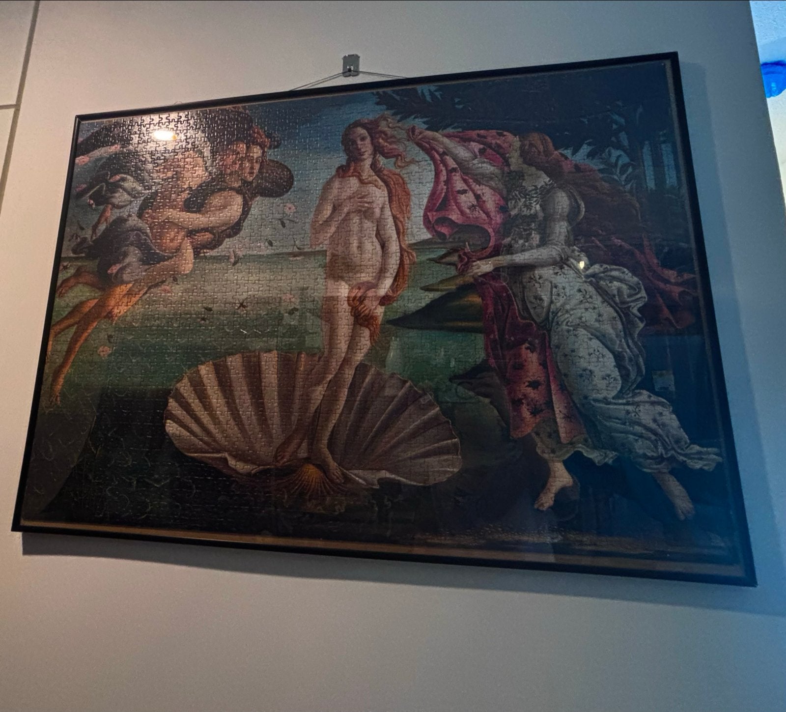 Botticelli Puzzel Poster in Zwarte Lijst, Gebruikt, Oorspronkelijke maker, Ophalen of Verzenden, Foto of Poster
