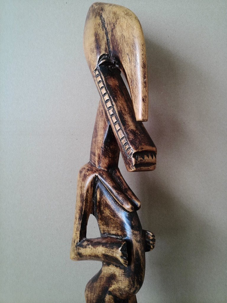 Afrikaans beeld vruchtbaarheidsbeeld 56cm Senufo Ivoorkust?, Antiek en Kunst, Hout, 56 cm, Bruin, Afrika