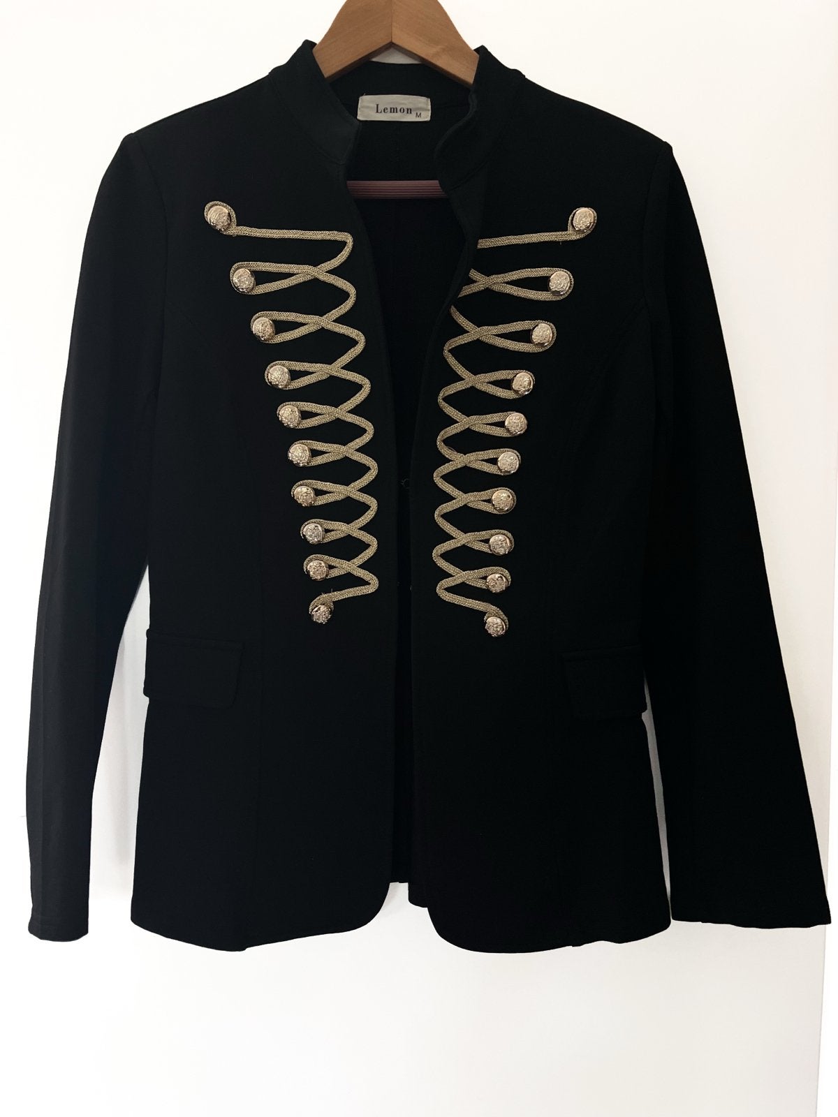 Zwart jasje met gouden matroos details, XS/S, Zwart, Nieuw, Ophalen of Verzenden, Jasje