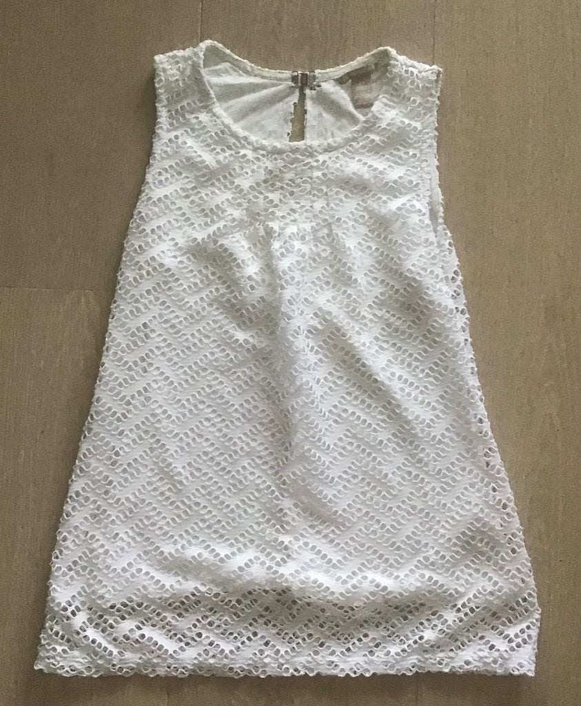 Leuke opengewerkte top Banana Republic, M, Maat 38/40 (M), Wit, Ophalen of Verzenden, Korte mouw