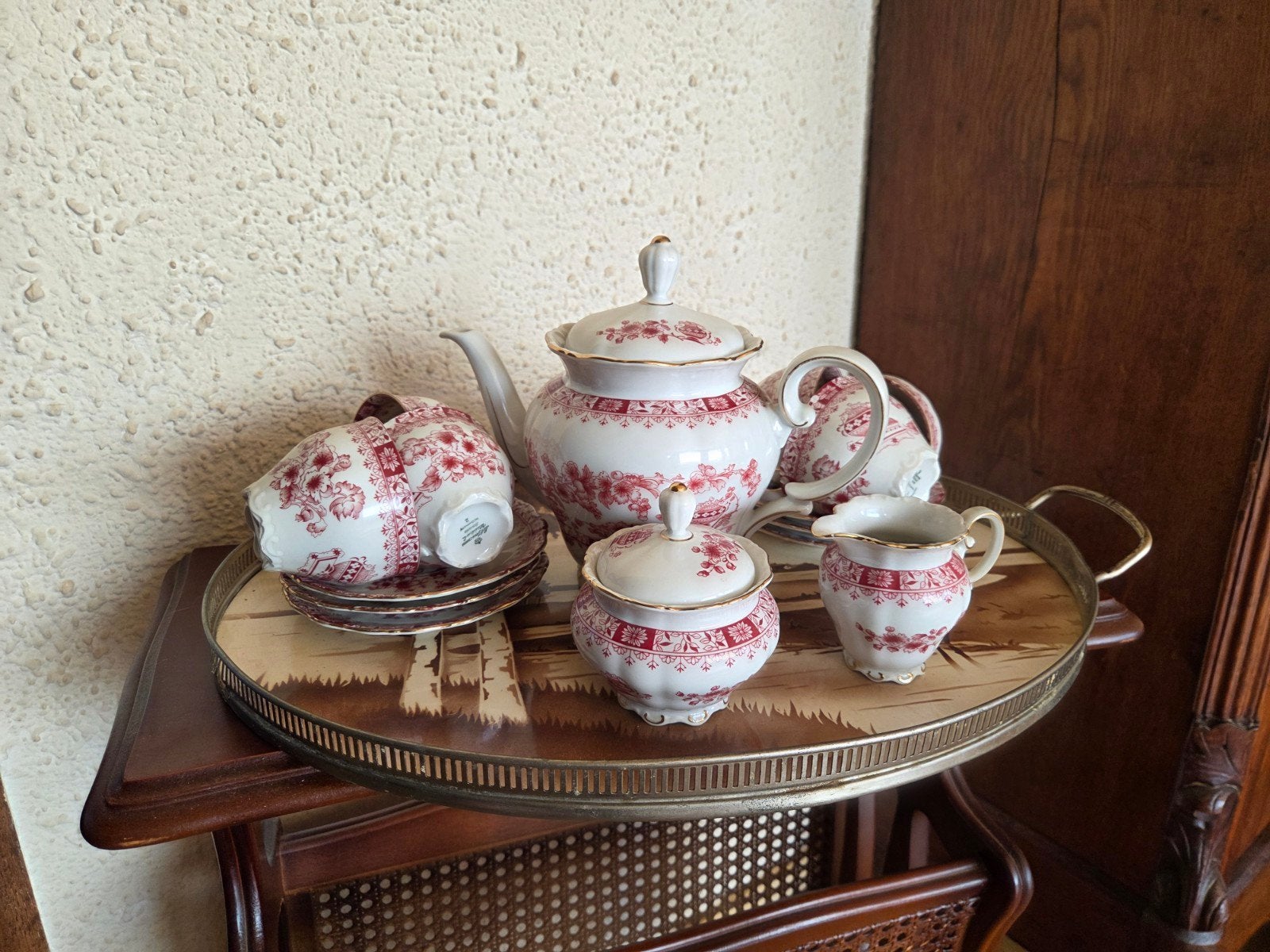 Vintage Theeservies - Bavaria Weiden & Theresia Porselein, Ophalen