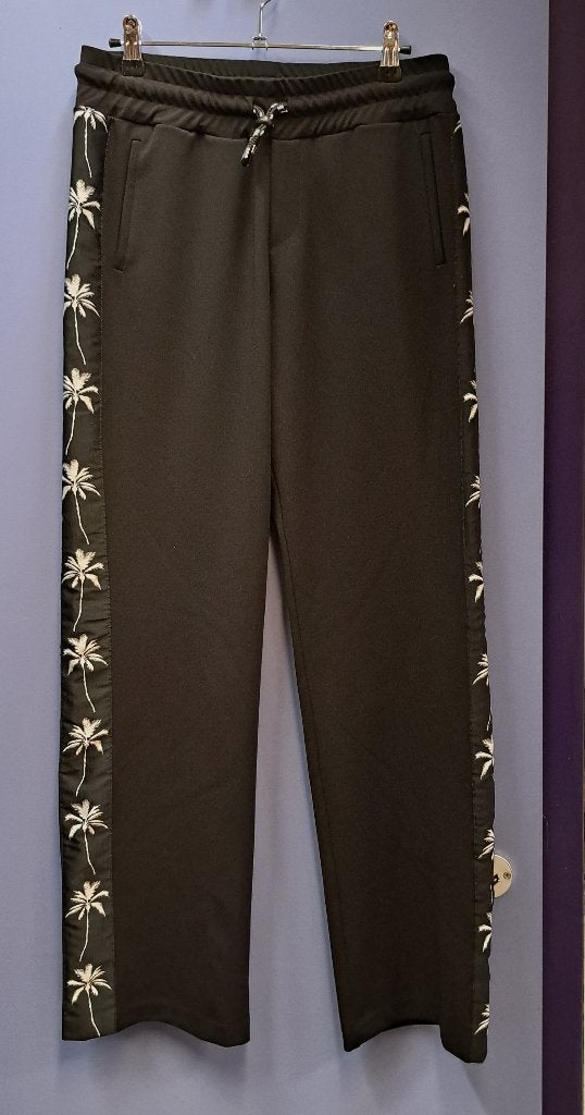 10 Days zwarte casual broek palmtree rand zijkant XS 47300