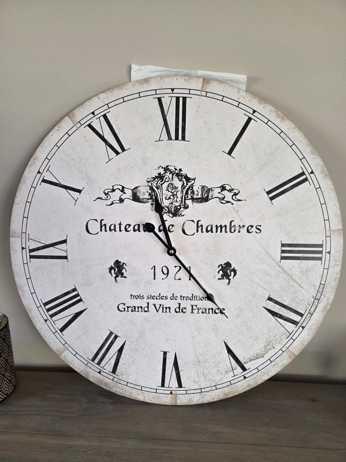 Grote wandklok 'Chateau de Chambres' - Vintage stijl, Antiek en Kunst, Ophalen of Verzenden