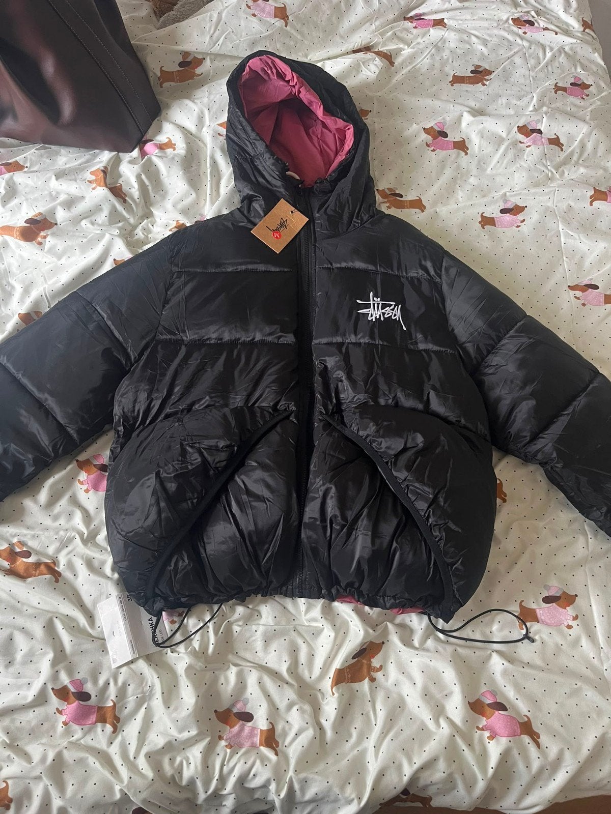 Stussy puffer jacket, Maat 48/50 (M), Zwart, Stussy, Nieuw