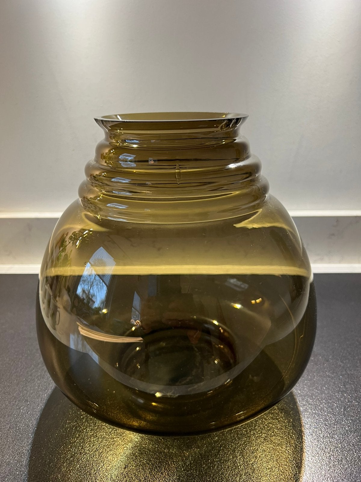 Grote ronde glazen vaas, rookglas., Ophalen of Verzenden