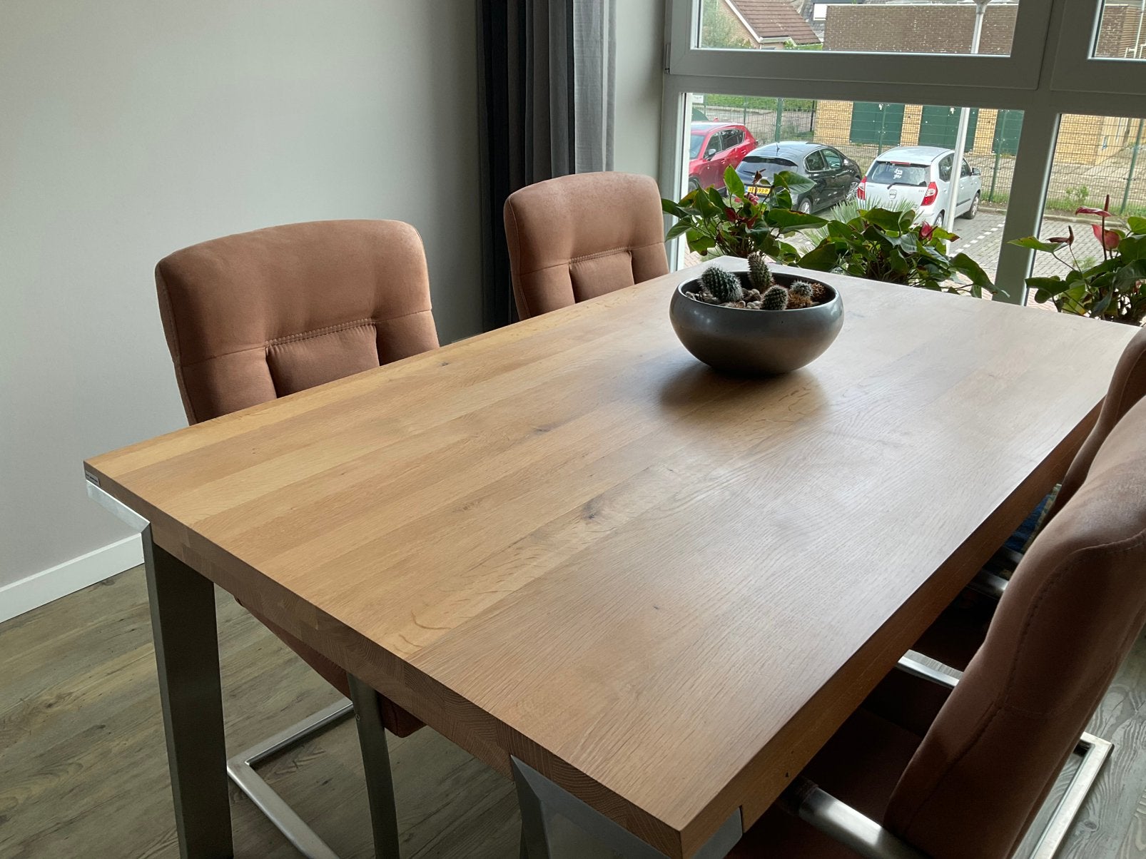 Tafel, Ophalen, 100 tot 150 cm, Eikenhout, Zo goed als nieuw