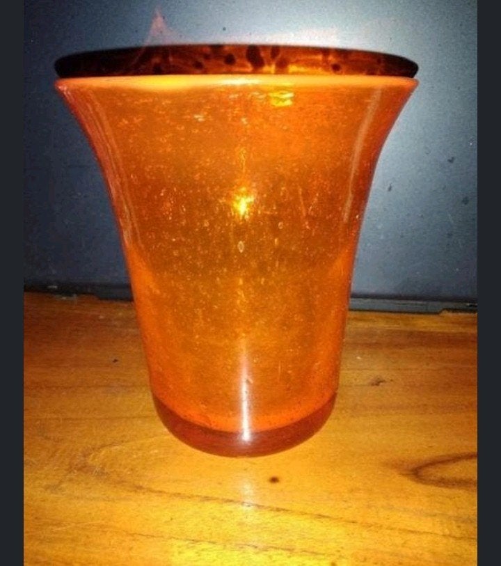 Oranje glazen vaas, Ophalen of Verzenden